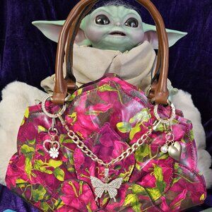 Patricia Nash Gennamari Leather Petal Satchel Bouganvilleas Along The Coast-NWOT